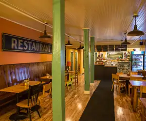 The dining room of 3 Squares Cafe