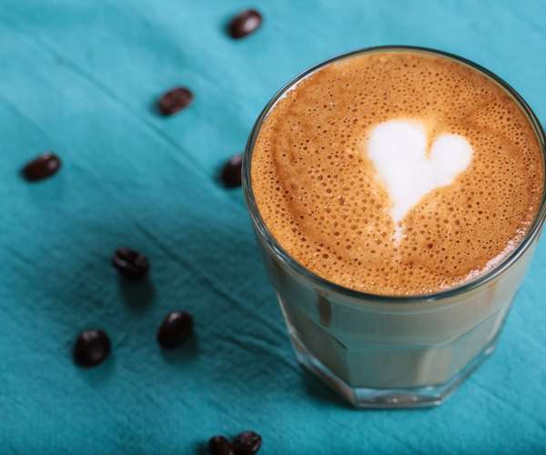 Cortado with heart latte art