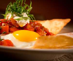 Close up of huevos rancheros 